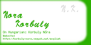 nora korbuly business card