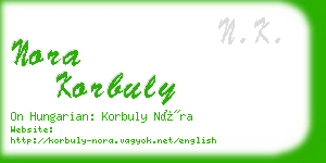 nora korbuly business card